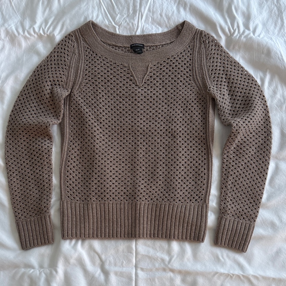 Club Monaco Taupe Crew Neck Sweater